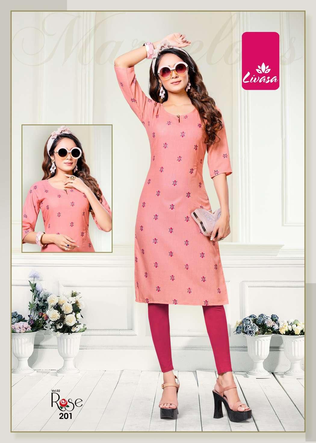 Livasa Rose 2 Cotton Printed Regular Wear Kurti Collection